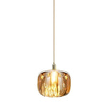 Postmodernism Glass Pendant Light Hanging Lamp For Dining Room, Bedroom, Amber